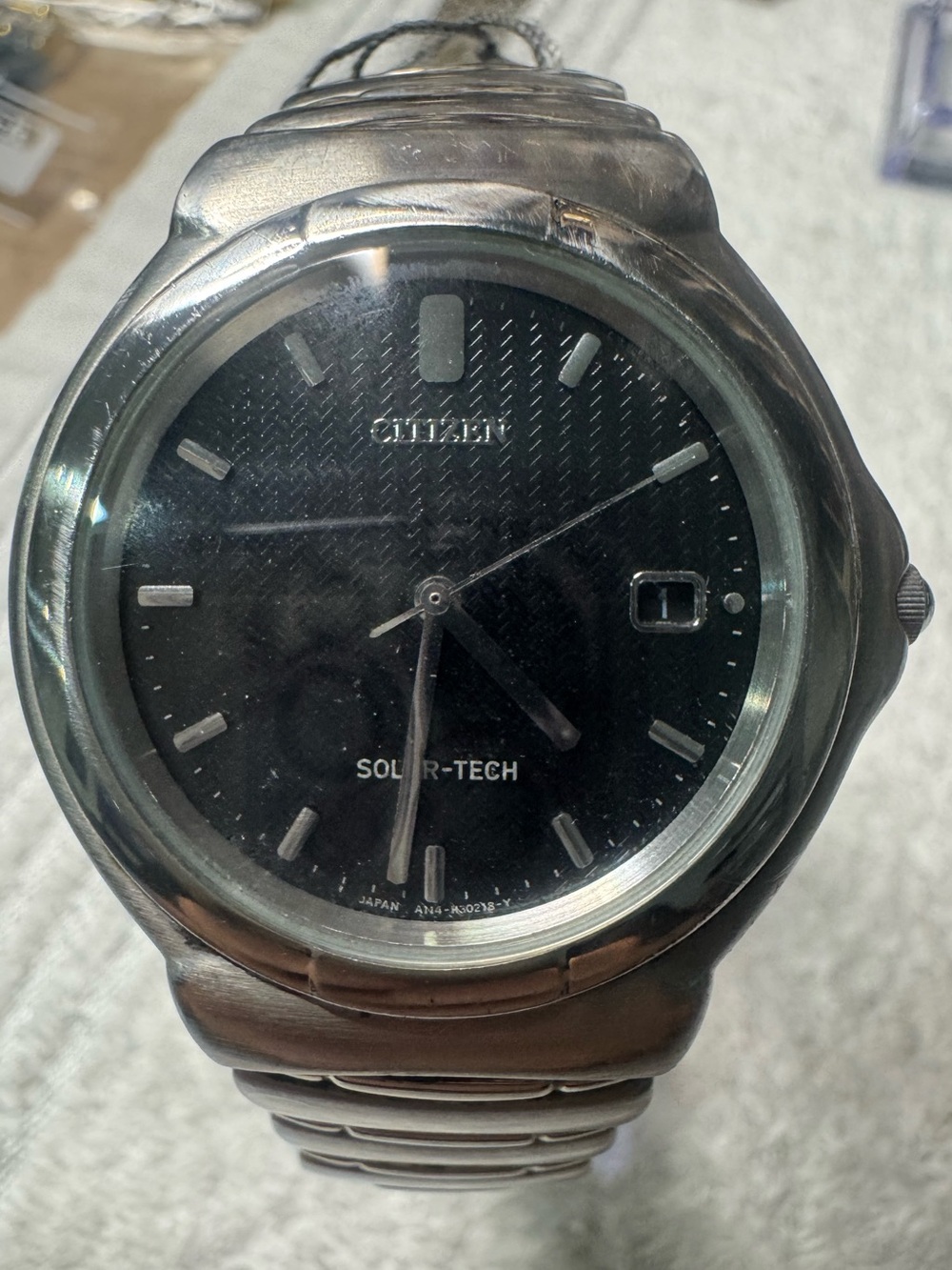 Citizen Black Dial Solar-Tech Men's Stainless Steel Watch